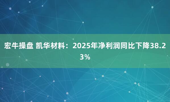 宏牛操盘 凯华材料：2025年净利润同比下降38.23%