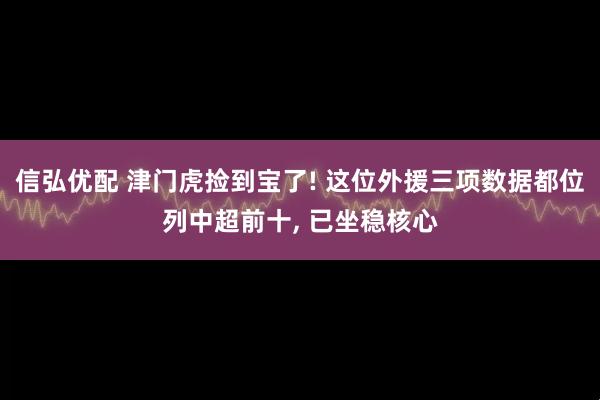 信弘优配 津门虎捡到宝了! 这位外援三项数据都位列中超前十, 已坐稳核心